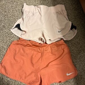 Nike Women's Athletic Shorts - Light Pink and Orange